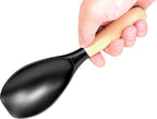 Seki Japan Stylish Kitchen Tool, Flexible Non Stick Heat Resistant Nylon Cooking Spoon, Wooden Handle Basting Spoon for Soup, Salad, Stirring, Mixing