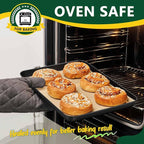 P&P CHEF 12.4 Inch Baking Cookie Sheet Pan, Carbon Steel Oven Tray, Non Stick Bakeware for Cooking Baking Bread Meat Vegetables, Sturdy & Healthy, Easy Clean, 1Pc