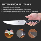 Knife Set, 14 Pieces German Steel Knife Sets for Kitchen with Block, Kitchen Scissors, Sharp Kitchen Knife Set for Home and Restaurants, Classic Elegant Black