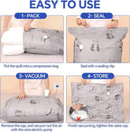 5 Jumbo + 5 Large Tear-Proof Vacuum Storage Bags with Pump, Oxford Fabric Reusable Space Saver Vacuum Storage Bags for Travel, Clothing, Luggage, Packing, Blankets, Quilt