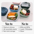 STOJO Collapsible Sandwich Box – 24oz, Reusable Food Storage Container, Silicone Bowl for Hot/Cold Food – Meal Prep, Lunch, Camping, Hiking – Dishwasher Safe (Set of 1, Aquamarine)