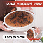 9 Inch Round Cake Pan, Metal Reinforced Frame Silicone Cake Mold for Baking with Handle Easy to Move 2 Pack Confetti