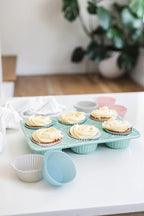 The Silicone Kitchen Reusable Silicone Baking Cups Gift Set Bundle, 24 Regular, 12 Jumbo, 24 Mini, Pink, Blue, Gray