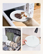 Famiware Mars Plates and Bowls Set, 18 Pieces Dinnerware Sets, Dishes Set for 6, White