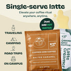 Copper Cow Premium Vietnamese Coffee Variety Pack (15 Coffees & 15 Creamers)| Classic Black, Vanilla, & Salted Caramel Latte | Pour Over Single-Serve Lattes, No Refrigeration Needed, Travel Friendly