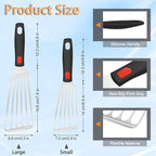 Fish Spatula Stainless Steel, Flexible Metal Spatulas with Silicone Handle, Slotted Turner for Kitchen, Cooking, Grilling, Flipping, Turning, Egg, Pancake and Burger (Small and Large)