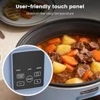 HOMECOOKIN Slow Cooker, Extra Large 10 Quart Digital Programmable Slow Cookers with Timer, Dishwasher Safe Glass Lid & Crock, Kitchen Appliance for Families and Gatherings, Blue