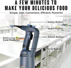 VONCI 500W Commercial Immersion Blender, 12" SUS 304 Removable Shaft, Heavy Duty Power Hand Mixer with Variable Speed 6000-20000RPM, Professional Electric Stick Blender for Restaurant Kitchen Use.