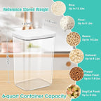 TBMax Rice Container -12 Lbs / 6 Qt Flour Storage Container with Airtight Pop Up Lid & Measuring Scoop for Flour, Cereal, Pet Dog Cat Food Storage, Kitchen Pantry Organization