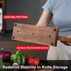Magnetic Knife Holder - KUCHEASY Double Sided Magnetic Knife Block Without Knives - Wooden Universal Knife Stand Strong Enhanced Magnets -Knife Display Rack for Kitchen Counter Multifunctional Storage