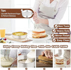 P&P CHEF 6 Inch Round Cake Pan Set of 3, Stainless Steel Round Baking Layer Pans Bakeware for Layer Birthday Cake, Fit Oven/Pots/Pressure Cooker, Leakproof & Dishwasher Safe, Silver