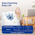Vacuum Cleaner Bags Fit for Miele Classic C1 Complete C1 C2 C3 S227 S240 S270 S400 S2 S5 S8 Series, Include 15 Packs 3D Efficiency Airclean Bags with 3 Motor Protection Filters and 3 AirClean Filters
