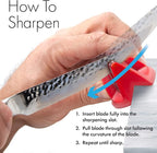 KitchenIQ 51421 | Edge Grip 2-Stage Knife Sharpener | Red – 3 Pack | Coarse & Fine Sharpener | Compact for Easy Storage | Stable Non-Slip Base | Soft Grip Rubber Handle | Straight & Serrated Knives