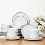 GZG 6 Inch Ceramic Cereal Bowls Set of 4, 28oz Large Soup Salad Pasta Bowls, Porcelain Oatmeal Bowl for Kitchen, Microwave & Dishwasher Safe