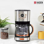HADEN Heritage 1.7 Liter Stainless Steel Electric Kettle Bundled with 12 Cup Drip Coffee Maker, Coffee Machine with Auto Shut-Off, Steel & Copper