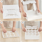Kucoele 12 Count Cupcake Boxes, 12 Pack White Cupcake Containers with Windows and Inserts, Disposable Cupcake Carriers for Muffins, Treats, Pastries, 13 x 10 x 4 Inches