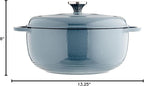 Lodge EC6D34 Enameled Dutch Oven, 6 Qt, Storm Blue