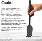 Coukre Silicone Spatula Set of 5,High Heat Resistant, Food Grade Silicone, Upgraded Extended Reinforced Handle,Dishwasher Safe, for Baking, Cooking (Pure Dark Green, Solid color)