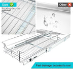 Pull Out Cabinet Organizer 11" W X 22" D, Slide Out Drawers For kitchen organizers and storage, Pull Out Drawers For Cabinets Capacity Heavy Duty Caddy, Cabinet Shelves Chrome-Plated, Bathroom Pantry