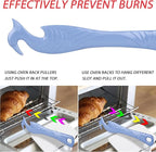Oven Rack Push Pull Tool 2-Pack (11 Inch) - Longer Handle Suitable for Toaster Oven, air Fryer, Toaster (blue colour)