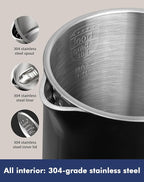 Electric Kettle 1500W Rapid Boil, 1.7L (1.8 Qt) 304 Stainless Steel, BPA-Free | 4 Temperature Presets for Baby Milk, Coffee, Tea | 2-Hour Keep Warm, Cool Touch Exterior