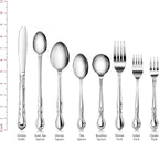 New Star Foodservice 58727 Rose Pattern, 18/0 Stainless Steel, Teaspoon, 6.2-Inch, Set of 12