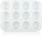 Silicone Muffin Pan Regular 12 Cups Muffin Tin Cupcake Pans for Baking Non-stick Muffin Tray Mold Easy Release,Durable,BPA Free