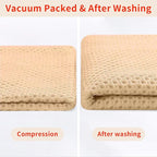 Homaxy 100% Cotton Waffle Weave Kitchen Dish Towels, Ultra Soft Absorbent Quick Drying Cleaning Towel, 13 x 28 Inches, 12-Pack, Apricot