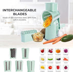 Chef Power Premium Quality Rotary Cheese Grater with Handle - Kitchen Accessories Cucumber Slicer Vegetable Salad Grater, Vegetable Grater - Cheese Grater (Light Green)