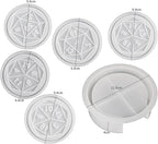 6 Pack Dice Coaster Mold 5 Piece Coaster + 1 Piece Holder Tray Mold Dice Resin Casting Making Silicone Molds for Resin DIY Art Craft Supplies