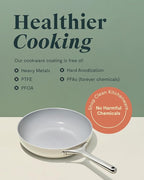 Caraway Nonstick Ceramic Frying Pan With Glass Lid (2.7 qt, 10.5") - Non Toxic, PTFE & PFOA Free - Oven Safe & Compatible with All Stovetops (Gas, Electric & Induction) - Sage