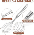 Stainless Steel Whisk Metal Whisk Balloon Wire Baking Whisks for Cooking Kitchen Whisking Beating Blending 12inch,Dishwasher Safe