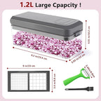 Vegetable Chopper, Onion Chopper Dicer, Mandoline Slicer with Container, Vegetable Cutter for Salad Potato Carrot Garlic（2 Blades, Grey）
