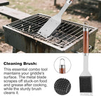 Grilling Accessories Set Large Spatula Fork Cleaning Brush Food Tongs Durable Stainless Steel BBQ Grill Tools with Extra Thick Storage Case BBQ Accessories Grill Set