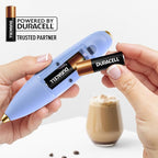 Zulay Kitchen Patented Tornado Triple Whisk Milk Frother with 4 Duracell Batteries – Handheld Foam Maker for Coffee, Lattes, Matcha & Hot Chocolate – Rich, Creamy Froth in Seconds