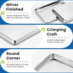 12 Pack Stainless Steel Baking Sheet Pans, 10.5" L × 8" W × 1" H Cookie Sheets for Toaster Oven, Rust-Resistant, Dishwasher Safe