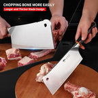MAD SHARK Meat Cleaver, Professional 7.5 Inch Bone Chopping Butcher Knife with Heavy Duty Blade, German Military Grade Composite Steel, Chinese Chef's Bone Cutting Knife for Home Kitchen & Restaurant