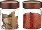 Small Glass Coffee Jars with Top Screw Lid Round Storage Canister Clear Glass Food Jar for Pantry Sugar Tea Coffee Bean Spice Nuts Cookies Bath Salts (2×300ml(10oz))