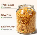 ComSaf Glass Jars with Airtight Lid 86 oz, Wide Mouth Mason Jars, Canning Jars, Large Glass Storage Containers with Lids, Flour Sugar Storage Containers, Large Canister for Rice, Pickle, Set of 2