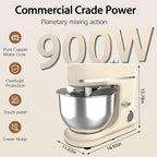 900W Stand Mixer 8 QT kitchen Dough mixers LED Touch Screen Adjustable Speed Electric Household Mixers With Bowl,Dough Hook,Whisk And Beater For Baking, Cake,Pizza And Most Home Cooks