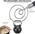 U-Taste 12.6" Danish Dough Whisk: 18/8 Stainless Steel Heavy-Duty Sourdough Mixer Tool, Food Grade Dutch Style Seamless Bread Wisk, Sturdy for Mixing, Stirring, Pressing, Kneading Thick Batter (Black)