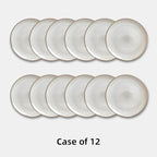 Organic Shape Restaurant Dinner Plates 11.65 ", Commerical Grade Catering Stoneware Plates in Ir-regular Organic Shape, Chip & Scratch Resistant, Glossy Reactive Glaze Grey, Case of 12