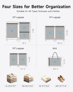 12 Pack Travel Vacuum Seal Bags with Rechargeable Electric Pump, 4 Sizes Space Saver Vacuum Storage Bags for Luggage, Suitcase & Home Organization, Reuseable Vacuum Seal Bags for Clothing