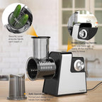 Electric Cheese Grater, 5 in 1 Salad Maker with Stainless Steel Blades, 350W Electric Slicer Shredder/Slicer, Electric Salad Machine for Cheeses, Fruits, Vegetables