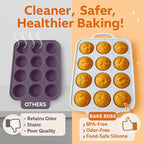 12-Cup Silicone Muffin Pan with Metal-Reinforced Handles – Nonstick, Non-Toxic Cupcake Pan for Baking – Easy-Release, BPA-Free, Dishwasher-Safe Silicone Muffin Tray - 1 PACK - CREAM
