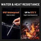 Smart Bluetooth Wireless Meat Thermometer, Real-Time Monitoring Control Digital Thermometer with Smart App, 4 Meat Probes IP67 Waterproof High Accuracy Perfect for BBQ, Oven, Grill & Smoker