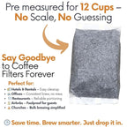 Ground Flavored Coffee In Filter Packs | Medium Roast Low Acid Mold Free Pouches | Bulk Packets | Roasted Butter Pecan Crunch | Gourmet Individual Premeasured Coffee Bags for 10-12 Cup Drip Maker