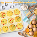 Palksky Silicone Molds, 12-Cavity Muffin Pan for Baking, Silicone Molds for Tarts, Egg Bites, Nonstick Baking Mold