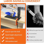 Stainless Steel Oyster Clam Opener Machine,Oyster Shucker Tool,Adjustable Oyster Opener Tool,Including Knives, Gloves and G-Clip,Suitable for Seafood Tools for Hotel, Family and Buffet