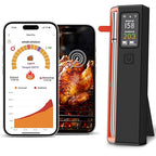 Wireless Bluetooth Smart Meat Thermometer: ±0.5°F Precision, 1 Probe with 6 Sensors - WiFi Thermometer NIST Certified Accuracy, LED Smart Base, Long-Range for BBQ, Oven, Smoker, Rotisserie
